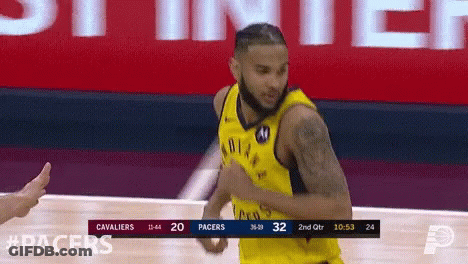 Basketball Player With Tattoo Running On Court GIF