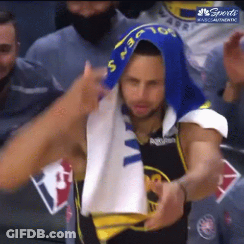 Basketball Player With Towel And Fan Touch GIF