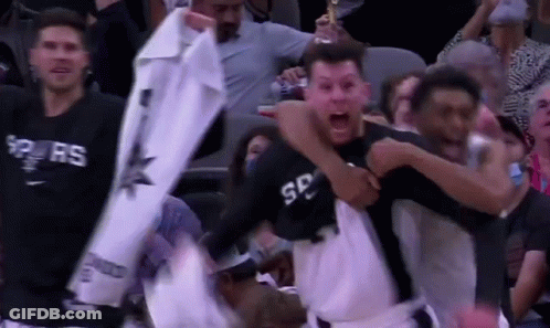 Basketball Players Celebrating Win GIF