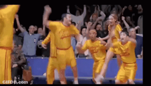 Basketball Players Dancing In Front Of Crowd GIF