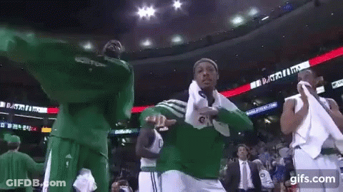 Basketball Players Dancing On Court GIF