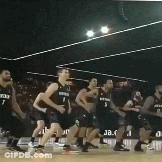 Basketball Players Dancing On Court GIF
