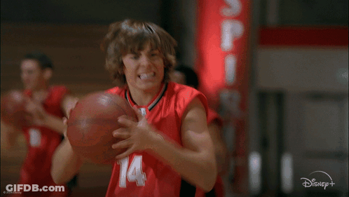 Basketball Players Dancing On Court With Disney Logo GIF