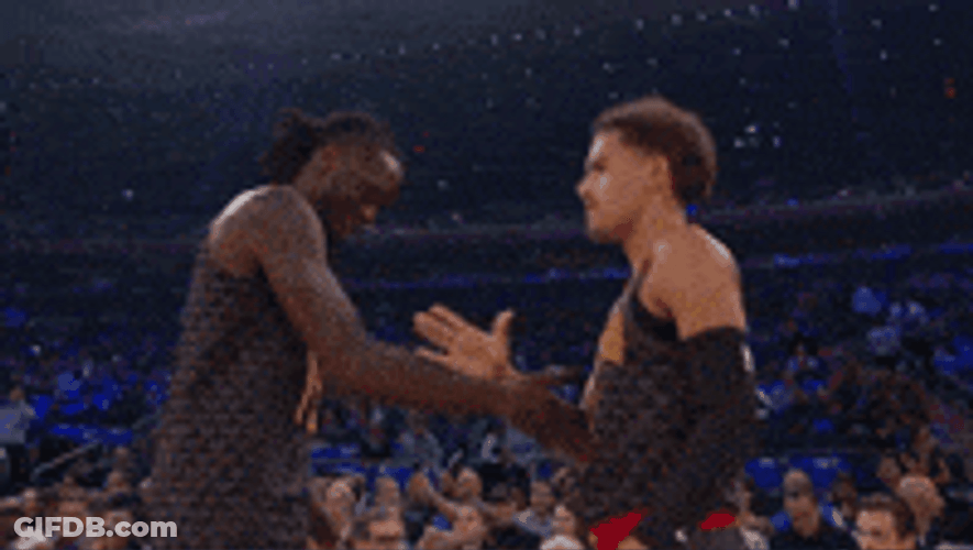 Basketball Players Doing Victory Dap GIF
