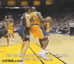 Basketball Players Fighting On Court GIF