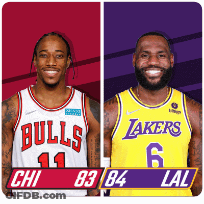 Basketball Players From Bulls And Lakers GIF