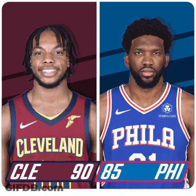 Basketball Players From Cleveland And Philadelphia GIF