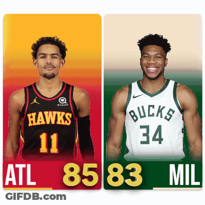 Basketball Players From Hawks And Bucks GIF