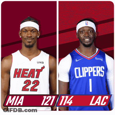 Basketball Players From Heat And Clippers GIF