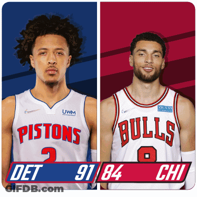 Basketball Players From Pistons And Bulls GIF