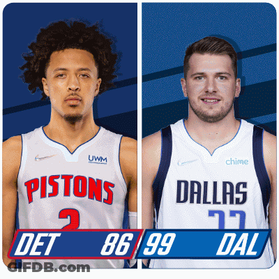 Basketball Players From Pistons And Dallas GIF