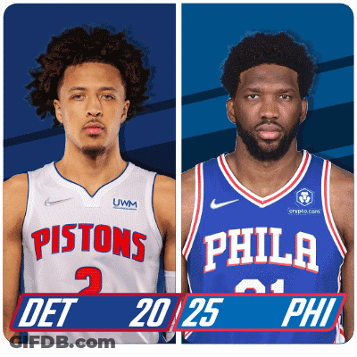Basketball Players From Pistons And Philadelphia GIF
