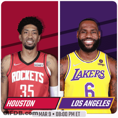 Basketball Players From Rockets And Lakers GIF