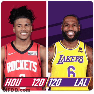 Basketball Players From Rockets And Lakers GIF
