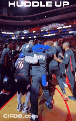 Basketball Players Huddling Number 76 GIF