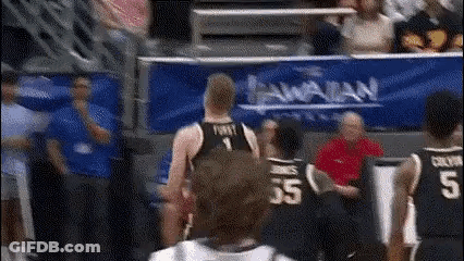 Basketball Players In Front Of Hawaiian Banner GIF