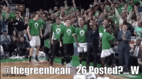 Basketball Players In Green Shirts GIF