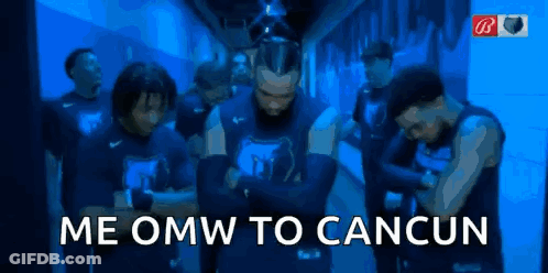 Basketball Players In Locker Room Me Omw To Cancun GIF