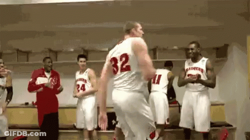 Basketball Players In Locker Room Player Number 32 GIF