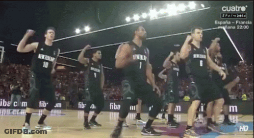 Basketball Players In New Zealand Jerseys GIF