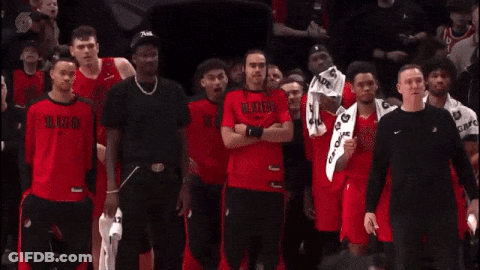 Basketball Players In Red Jerseys Number 23 GIF