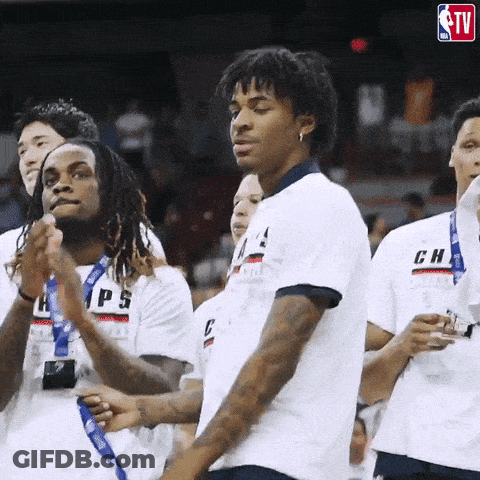 Basketball Players In White CH Shirts Clapping GIF