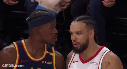 Basketball Players Looking At Each Other GIF