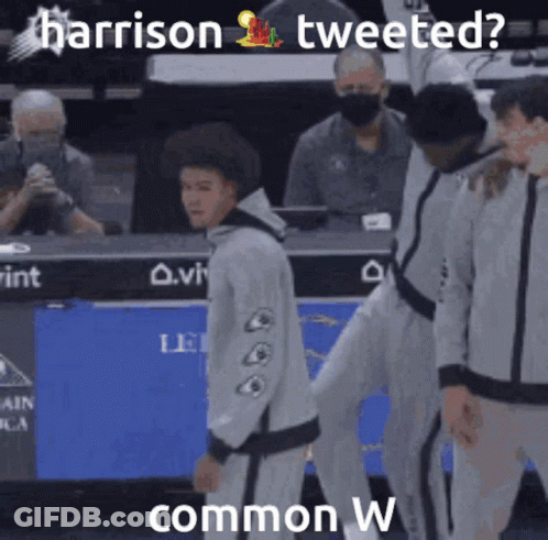 Basketball Players On Court Saying Harrison Tweeted Common GIF