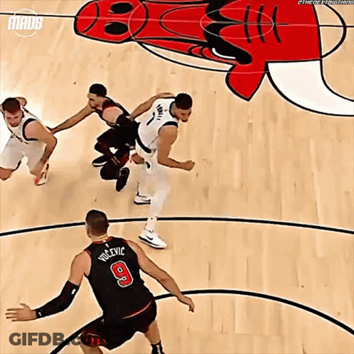 Basketball Players On Court With Mavs.com GIF