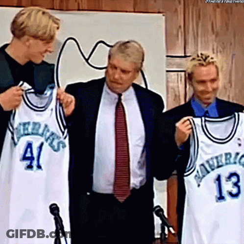 Basketball Players On Court With NBA Logo GIF