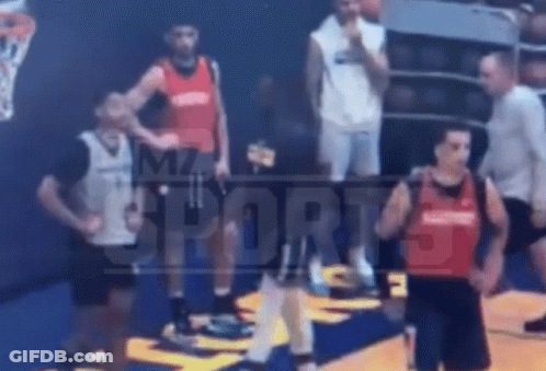 Basketball Players On Court With Sports GIF