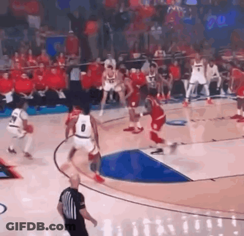 Basketball Players Playing Game With Referee GIF