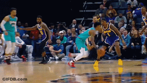 Basketball Players Playing On Court GIF
