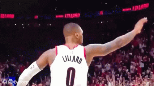 Basketball Players Playing On Court With Logo GIF