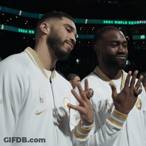 Basketball Players Posing In Front Of 2024 World Championship GIF