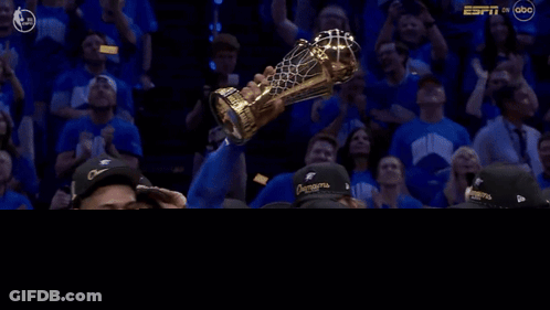 Basketball Players Wearing NBA Champion Shirts GIF