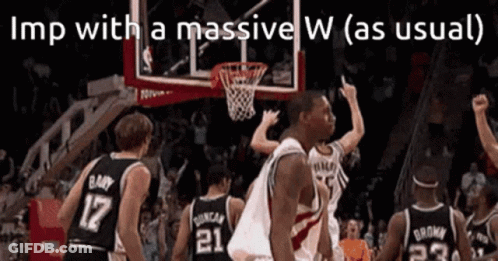 Basketball Players With Imp With A Massive W As Usual GIF