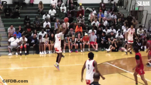 Basketball Slam In Front Of Crowd GIF