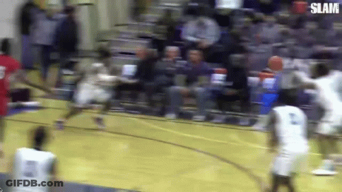 Basketball Slam In Front Of Crowd GIF