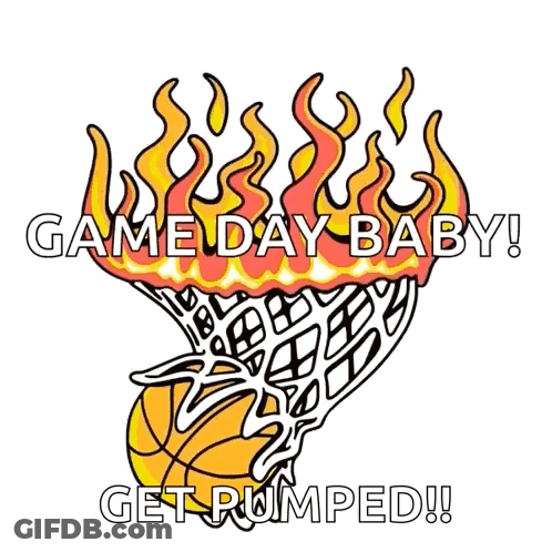 Basketball With Flames And Game Day Baby GIF