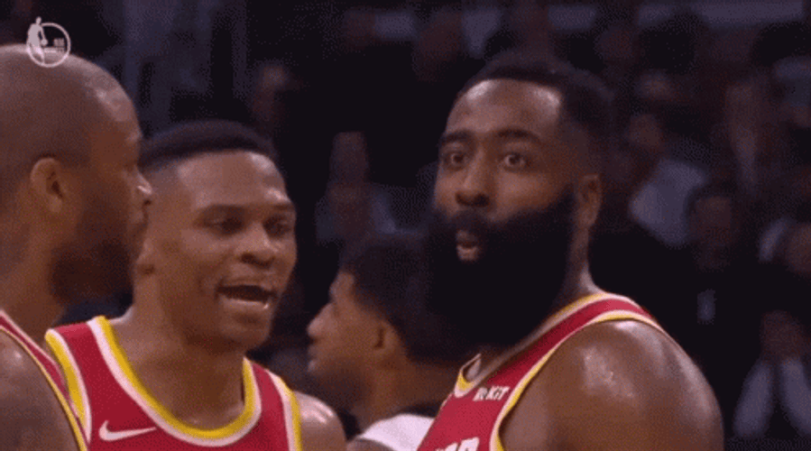 Baskteball Player James Harden The Beard Wow Sarcastic Reaction GIF