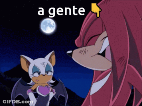 Bat And Hedgehog With A Gente Above GIF