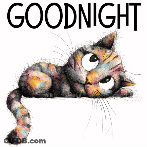 Bat Drawing Saying Goodnight GIF
