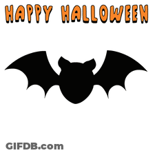Bat Hanging From String Happy Halloween GIF