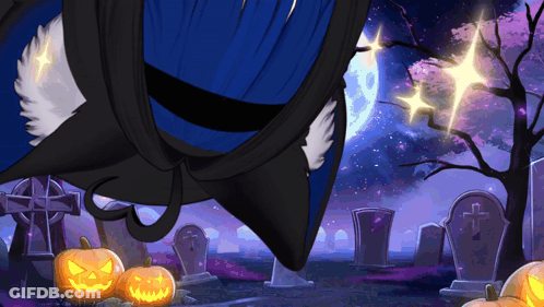 Bat Hanging From Tree In Cemetery GIF
