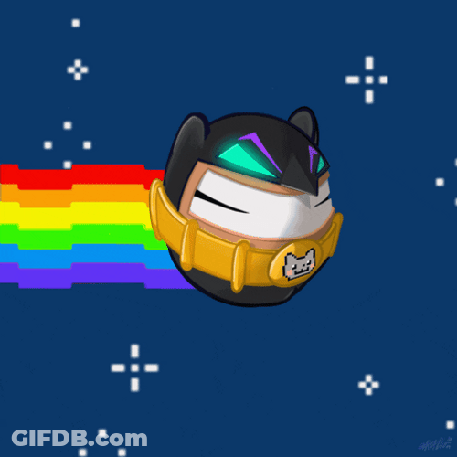 Bat Man As Neon Cat GIF