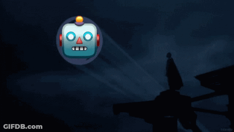 Bat Signal Creepy Bot GIF