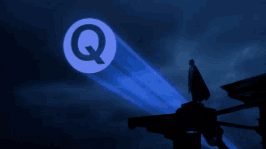 Bat Signal Letter Q Logo GIF