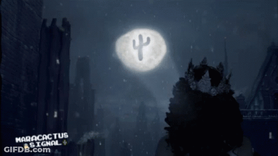Bat Signal Mara Cactus Logo GIF