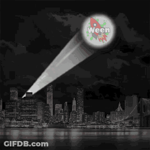 Bat Signal Rocketship Ween GIF